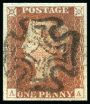 Stamp of Great Britain » 1840 1d Black and 1d Red plates 1a to 11 1840 Black (2) & 1d Red (23) pl.11 selection from row A