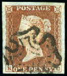 Stamp of Great Britain » 1840 1d Black and 1d Red plates 1a to 11 1840 1d Red pl.11 selection (22) from row B