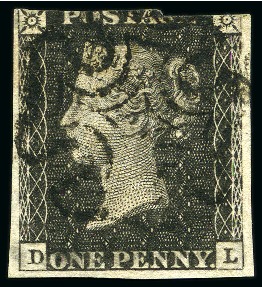 1840 1d Red pl.11 selection (28) plus 3 margin 1d black from row D