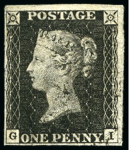 1840 1d Red pl.11 selection (21) from row G