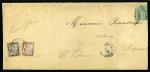 Stamp of France » Collections Rare usage du 1F marron +20c noir sur pli au 2ème