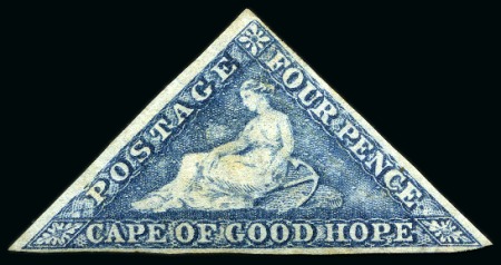 Stamp of South Africa » Cape of Good Hope 1863-64 De La Rue 4d steel blue, unused with part gum,