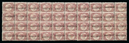 1870 1/2d Rose-Red pl.10 PN-SW mint SPECIMEN block of 40