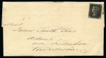 1840 1d Black pl.11 RD (double letter D) on cover from London