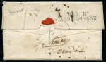 1814-1832,5 lettres avec cachet Armée d' Espagne dont