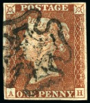 Stamp of Great Britain » 1840 1d Black and 1d Red plates 1a to 11 1840 1d Red pl.11 AH (from the black plate) state 3 plus normal