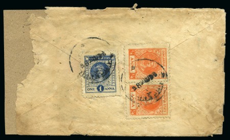 1939-46 1/2a vermilion, pair and single on cover, fine and a scarceusage, ex. Frits Staal