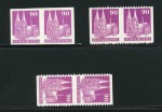 GERMANY Bizone Cologne Cathedral 90Pf imperforate, vertical & horizontal imperf, all in pairs
