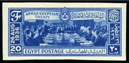 1936 Anglo Egyptian Treaty set with "Cancelled" on reverse