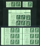 GERMANY - BAVARIA 1911-1912 se-tenent part sheet for booklets