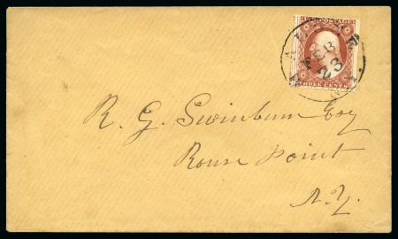 Stamp of United States » 1851-57 Issue 1851-57 3c type III imperf. vertically tied to envelope