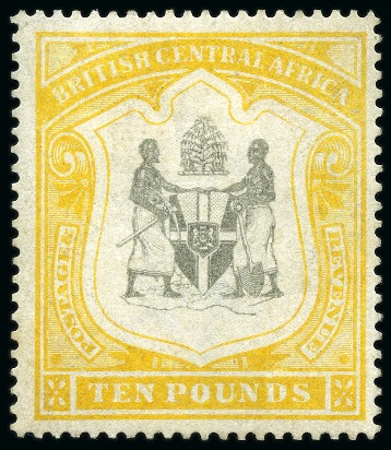 1897-1900 Wmk CC £10 Black & Yellow unused