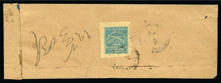 1930-45 2a light blue, single used on reverse of native cover, scarce