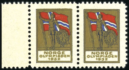 Norwegian Vignette mint marginal pair, plus single