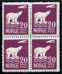 1925 Polar Bear set in blocks of 4, mint nh