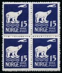 1925 Polar Bear set in blocks of 4, mint nh