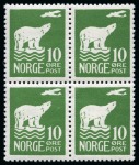 1925 Polar Bear set in blocks of 4, mint nh