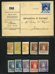Stamp of Greenland 1905-37 "Bears" group of 10 diff. used with variety of cancels, etc.