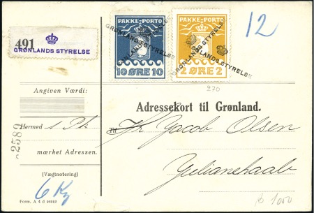 Stamp of Greenland Four parcel cards with "Bears" frankings