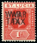 1916 1d Scarlet with "WAR TAX" overprint DOUBLE mint