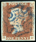 Stamp of Great Britain » 1841 1d Red 1841 1d Red-brown pl.23 HD, good to large margins, neat blue MC,