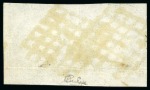 1849 20c noir sur jaune en paire TETE-BECHE, obl., filet touché en haut sinon TB, signé Calves (Yv. € 8'000)