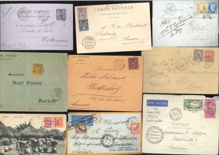 1808-1955 Lot de 82 Lettres/entiers postaux tous pour