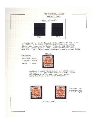 1889 4d on 1/2d Vermilion group of 15 stamps