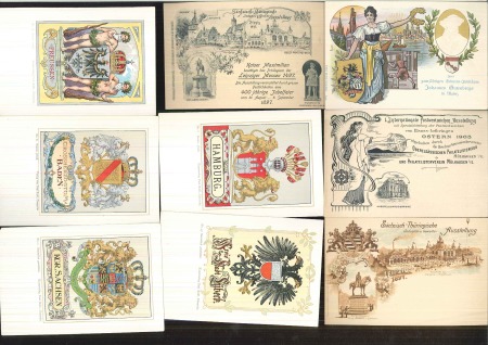 1889-1903 GERMAN EMPIRE - Lot of 44 POSTAL STATIONERY PICTURE CARDS