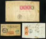 Stamp of France » Emission Cérès 1871-72 1875, Cérès dentelé 30c brun et 80c rose en bande de 3