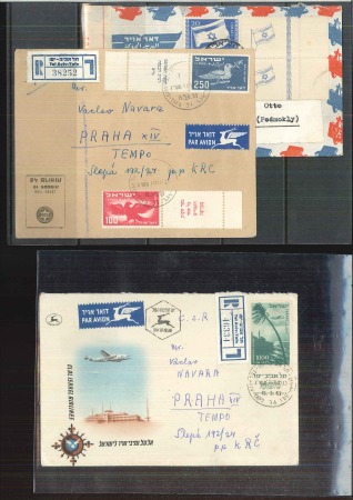 Stamp of Israel ISRAEL 1948-1977 Lot in stockbook with much better , noted 2 scarce early covers and a a special 1948 booklet