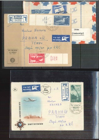 ISRAEL 1948-1977 Lot in stockbook with much better , noted 2 scarce early covers and a a special 1948 booklet