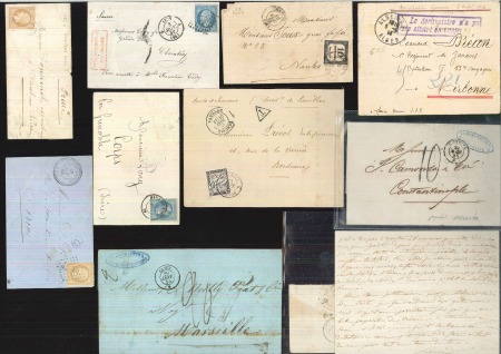 1827-1968 Lot de 101 lettres/entiers postaux avec colonies,