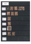 1840 1d Black (1) and 1d Red (18 plus pair) pl.11 selection from row R