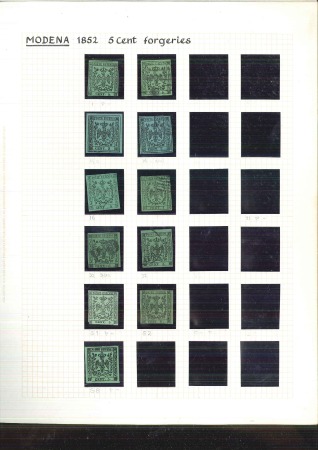 Stamp of Italian States » Modena FORGERIES: Specialist’s reference collection of over 150 stamps