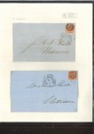 Stamp of Denmark 1858-62 4rs Brown on front and on cover tied by "2" numeral