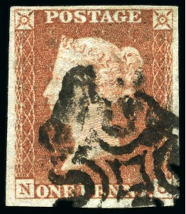 Stamp of Great Britain » 1840 1d Black and 1d Red plates 1a to 11 1841 1d Red pl.1b (black plates) with fine to large margins, black MC