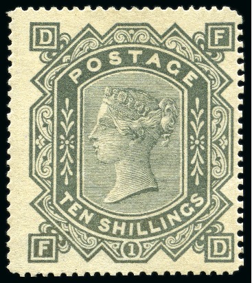 Stamp of Great Britain » 1855-1900 Surface Printed 1867-83 Wmk Anchor 10s FORGERY on watermarked and gummed