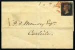 1840 1d Black group of three covers