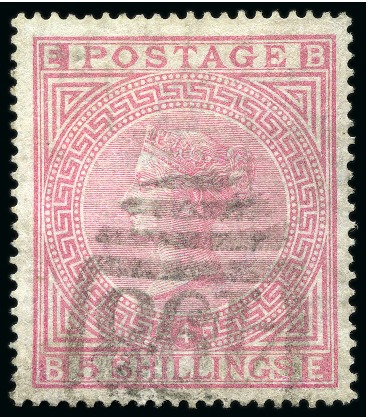 Stamp of Great Britain » 1855-1900 Surface Printed 1867-83 5s Rose pl.4 on blued paper with "498" numeral