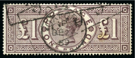 1884 Wmk Crown £1 brown-lilac with Oxford cds