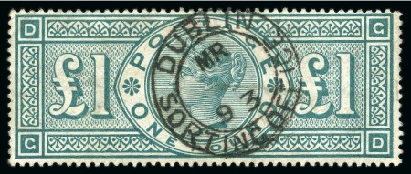 Stamp of Ireland » GB Used In Ireland 1891 £1 Green with neat DUBLIN / SORTING OFFICE cds