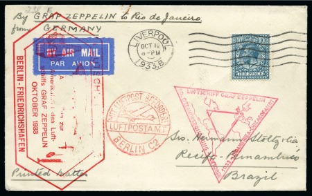 Stamp of Great Britain » King George V 1933 (Oct 12) South America-Chicago Flight cover
