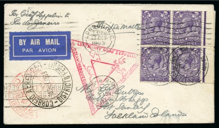 1933 (Oct 13) South America-Chicago Flight cover to the Falkland Islands