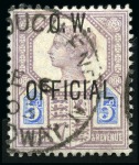OFFICE OF WORKS: 1902 5d Dull Purple & Blue with Couch End / Broadway 1903 cds