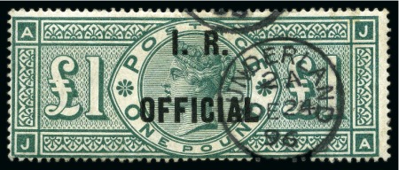 Stamp of Great Britain » Officials INLAND REVENUE: 1892 £1 Green with Sunderland cds