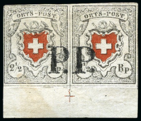 Stamp of Switzerland / Schweiz » Orts-Post und Poste Locale Orts-Post mit Kreuzeinfassung, Typen 36+37 als Paar