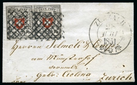 Stamp of Switzerland / Schweiz » Orts-Post und Poste Locale Orts-Post mit Kreuzeinfassung, Typen 21+22 in tiefschwarzem