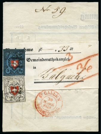 Stamp of Switzerland / Schweiz » Orts-Post und Poste Locale Orts-Post mit Kreuzeinfassung, Type 31 zusammen mit