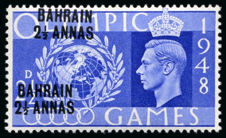 1948 Olympics 2 1/2a on 2 1/2d Olympics with DOUBLE OVERPRINT mint nh
